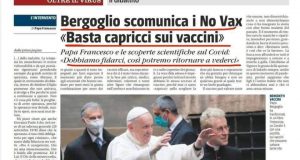 Il satanico Bergoglio, scomunica i No-Vax