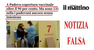 Mattino di Padova, Spacciatori di Notizie FALSE sulle Vaccinazioni