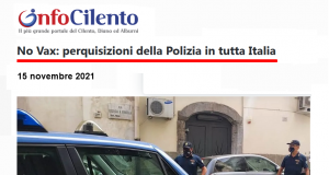 No-Vax: Perquisizioni della Polizia in tutta Italia