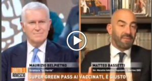 Bassetti: “in California 100% di vaccinati”. Belpietro lo annienta