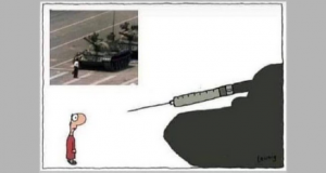 Umorista licenziato per la vignetta “sovversiva” contro il vaccino