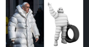 Bergoglio nella veste dell’omino Michelin? È un fotomontaggio