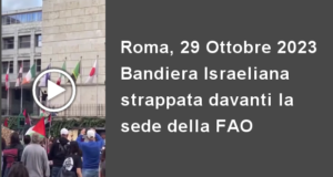 Bandiera Israeliana strappata davanti la sede della FAO