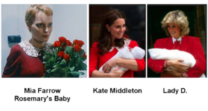 Kate Middleton come Mia Farrow: indossava il vestito rosso del film horror ‘Rosemary’s Baby’